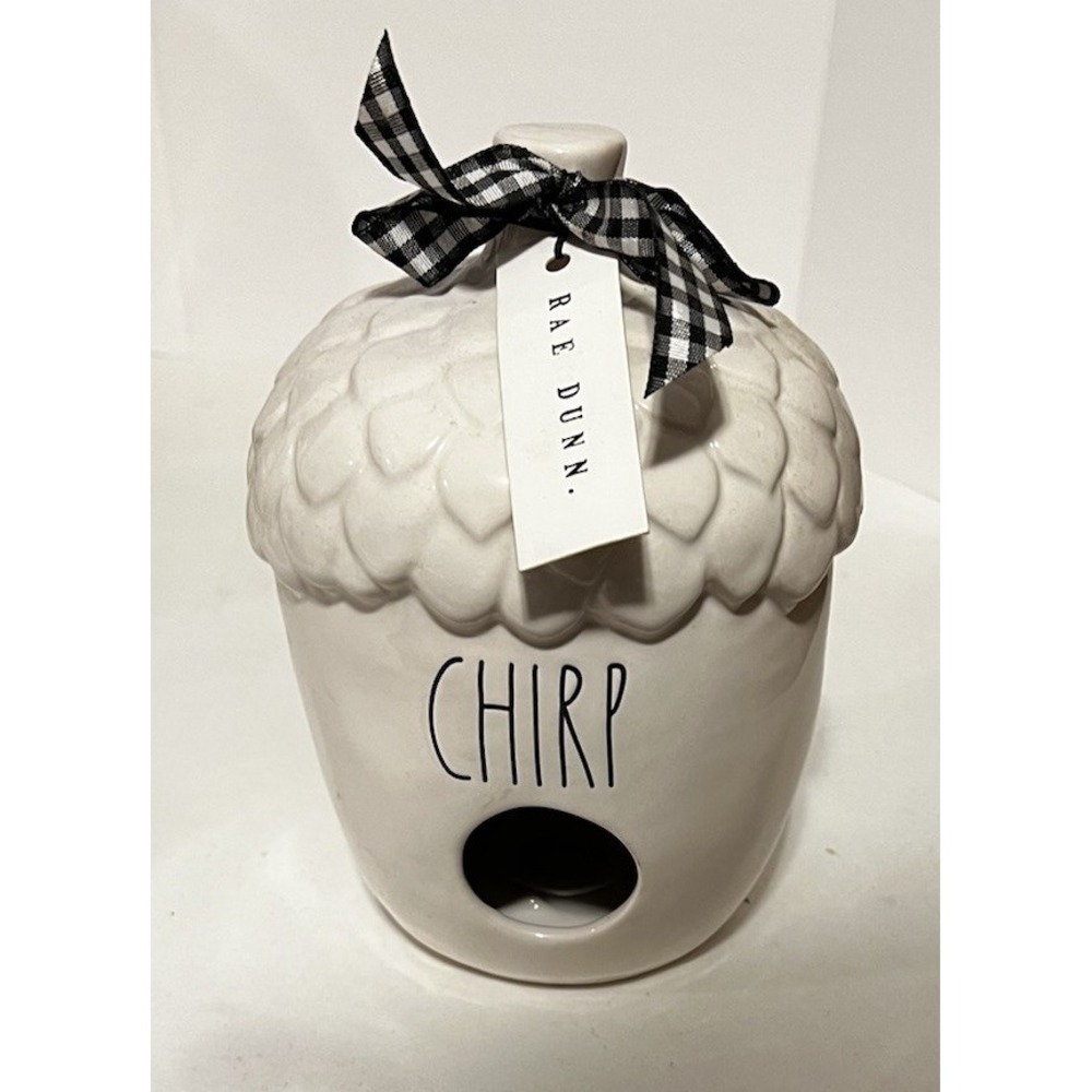 Rae Dunn Chirp Acorn White Birdhouse